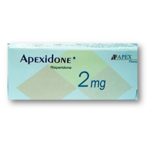 Apexidone 2 mg ( Risperidone ) 20 film-coated tablets